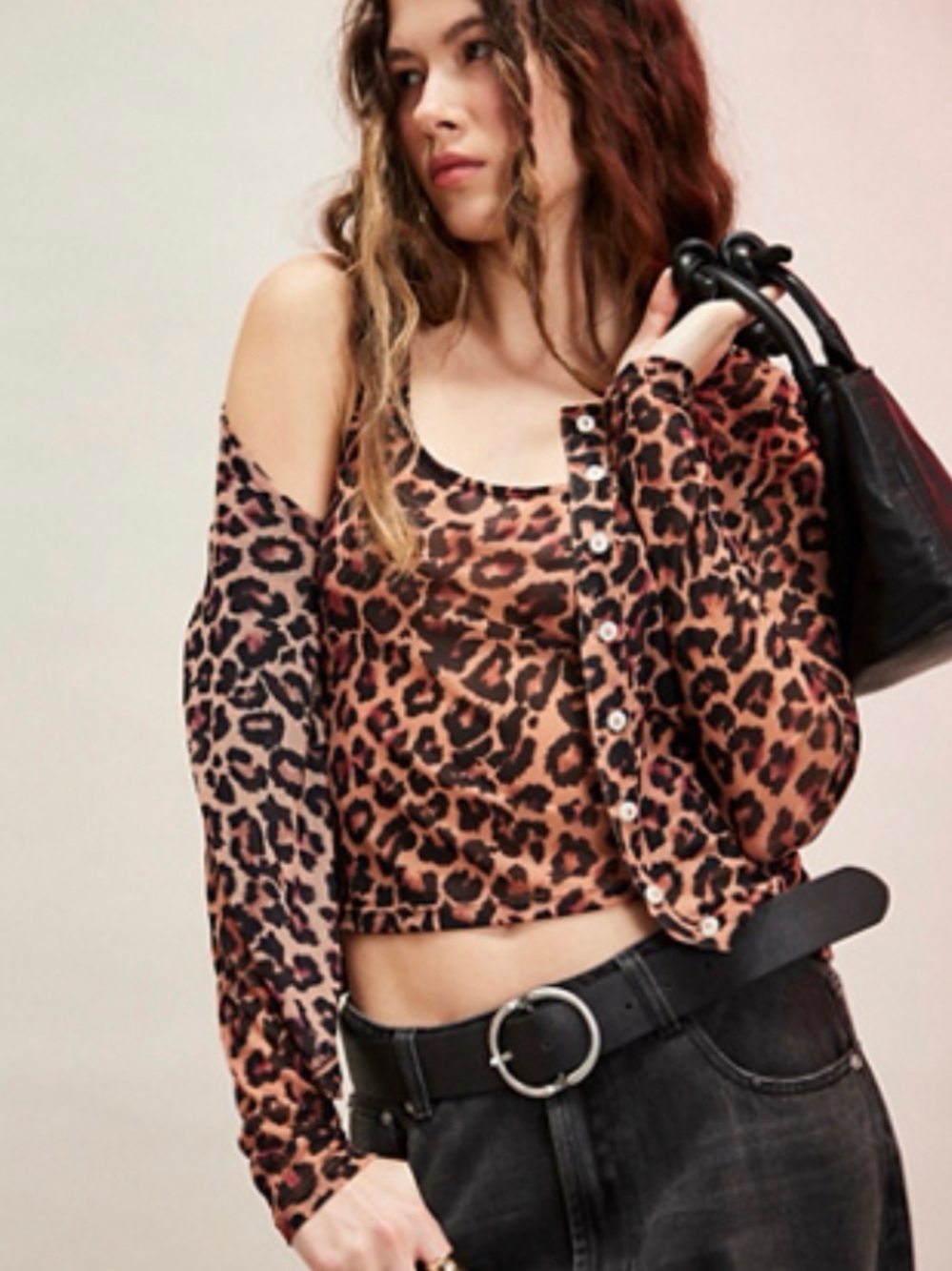 NWT Free People Twosie For One Top Co-Ord in Leopard Size M